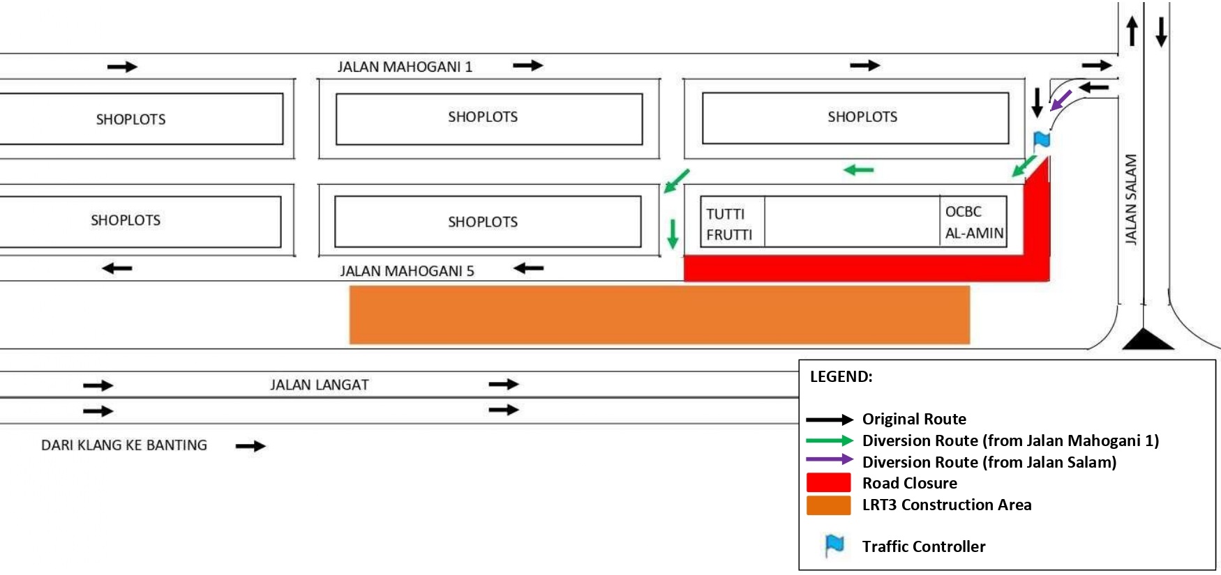 Traffic Notice Road Closure And Traffic Diversions On Jalan Mahogani